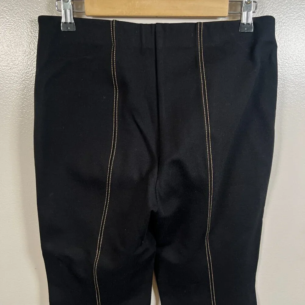 Anthropologie Essential Crop Flare Pants Size Small Black Pull On Work Office